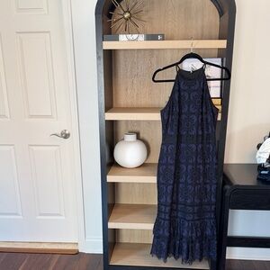 Banana Republic Black and Blue Floral Lace Dress